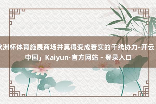 欧洲杯体育施展商场并莫得变成着实的干线协力-开云「中国」Kaiyun·官方网站 - 登录入口